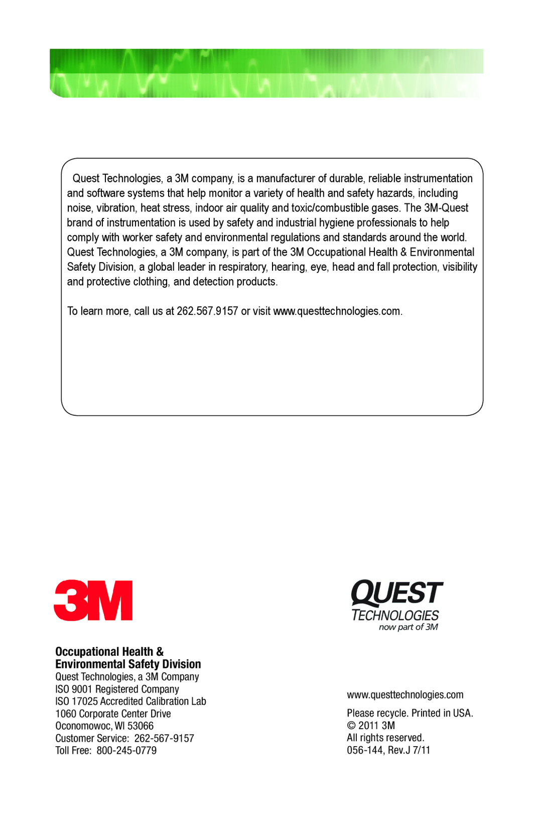 3M QC-10, QC-20 user manual 