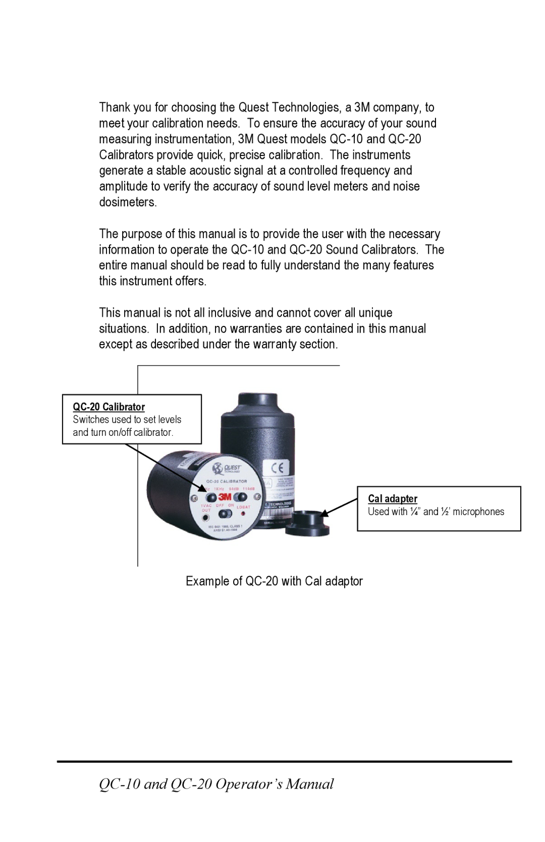 3M user manual QC-10 and QC-20 Operator’s Manual 