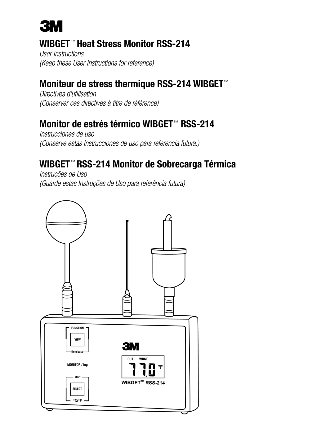 3M manual Wibget Heat Stress Monitor RSS-214 