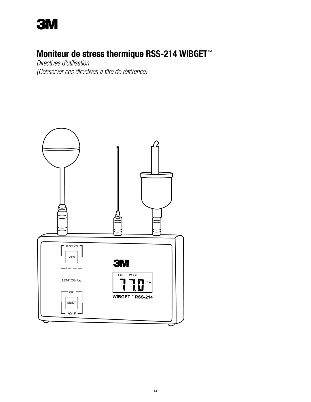 3M manual Moniteur de stress thermique RSS-214 Wibget 