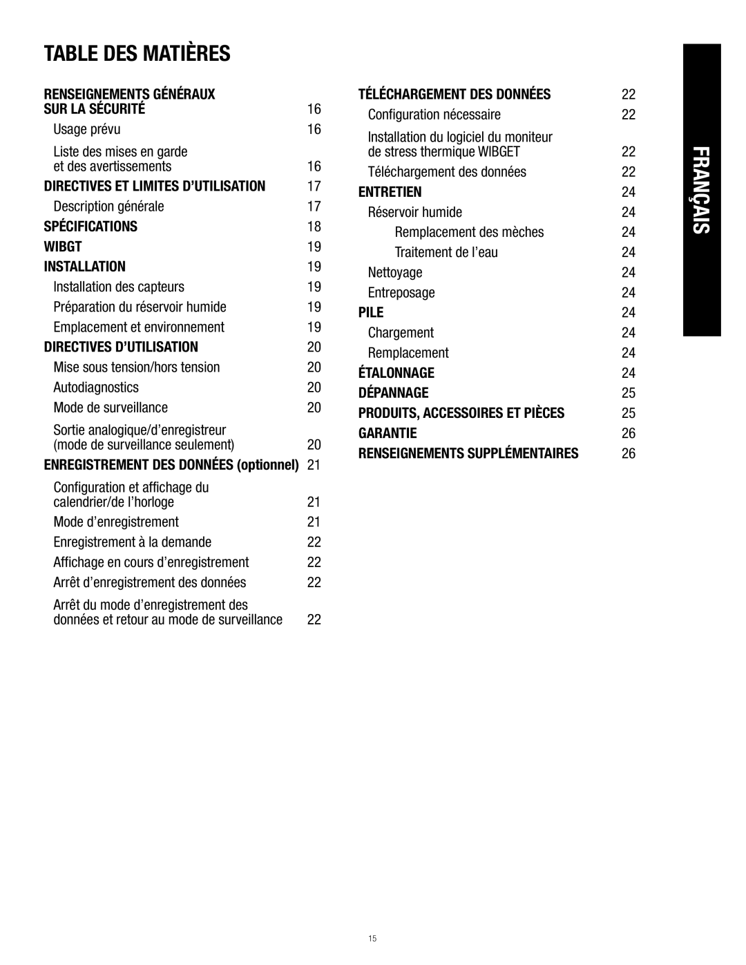 3M RSS-214 manual Table DES Matières, Enregistrement DES Données optionnel 