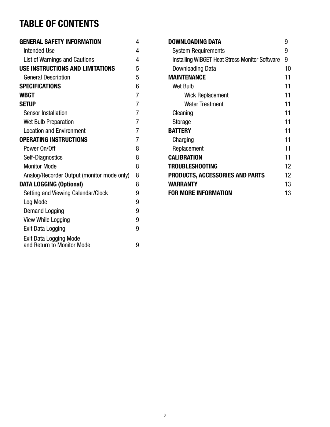 3M RSS-214 manual Table of Contents 