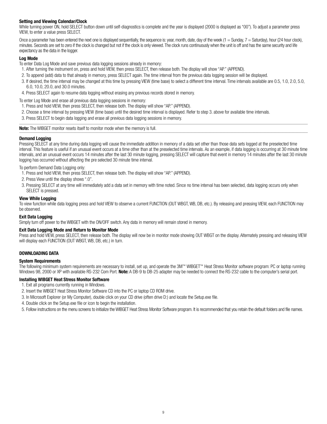 3M RSS-214 manual Downloading Data 