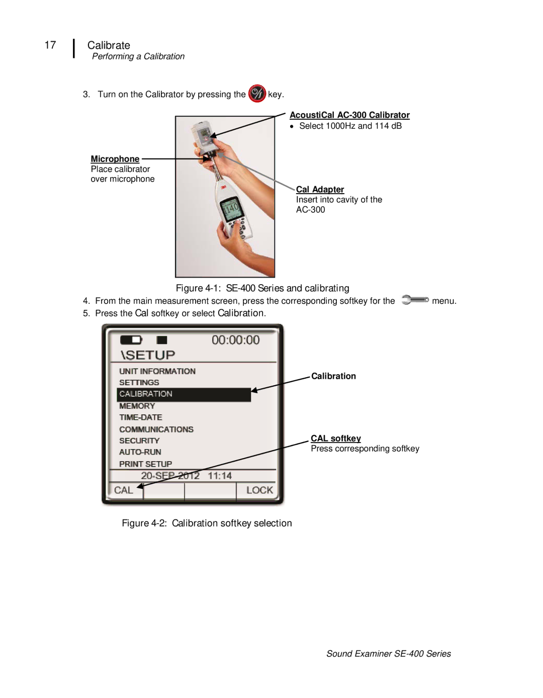 3M user manual SE-400 Series and calibrating 