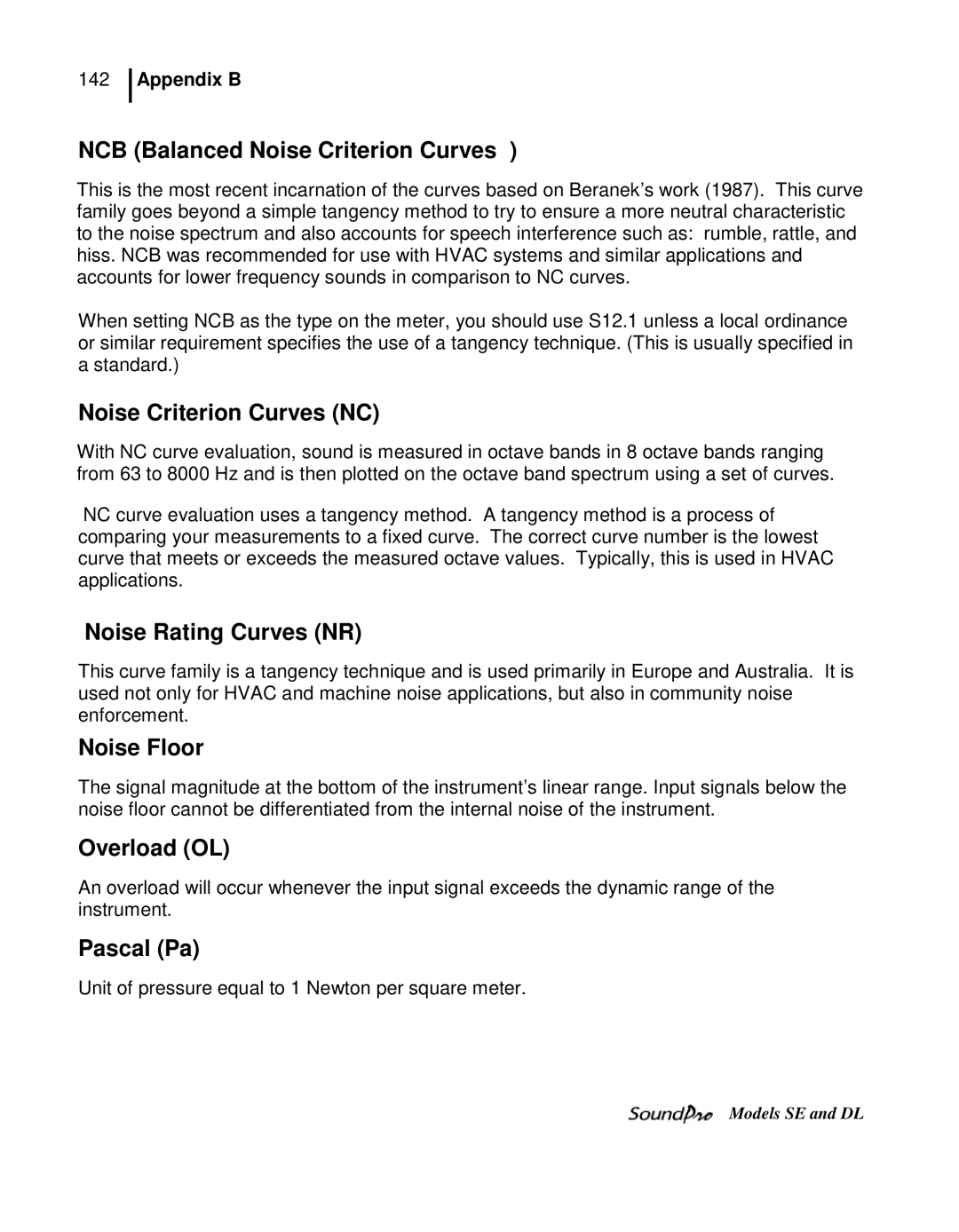 3M DL, SE NCB Balanced Noise Criterion Curves, Noise Criterion Curves NC, Noise Rating Curves NR, Noise Floor, Overload OL 