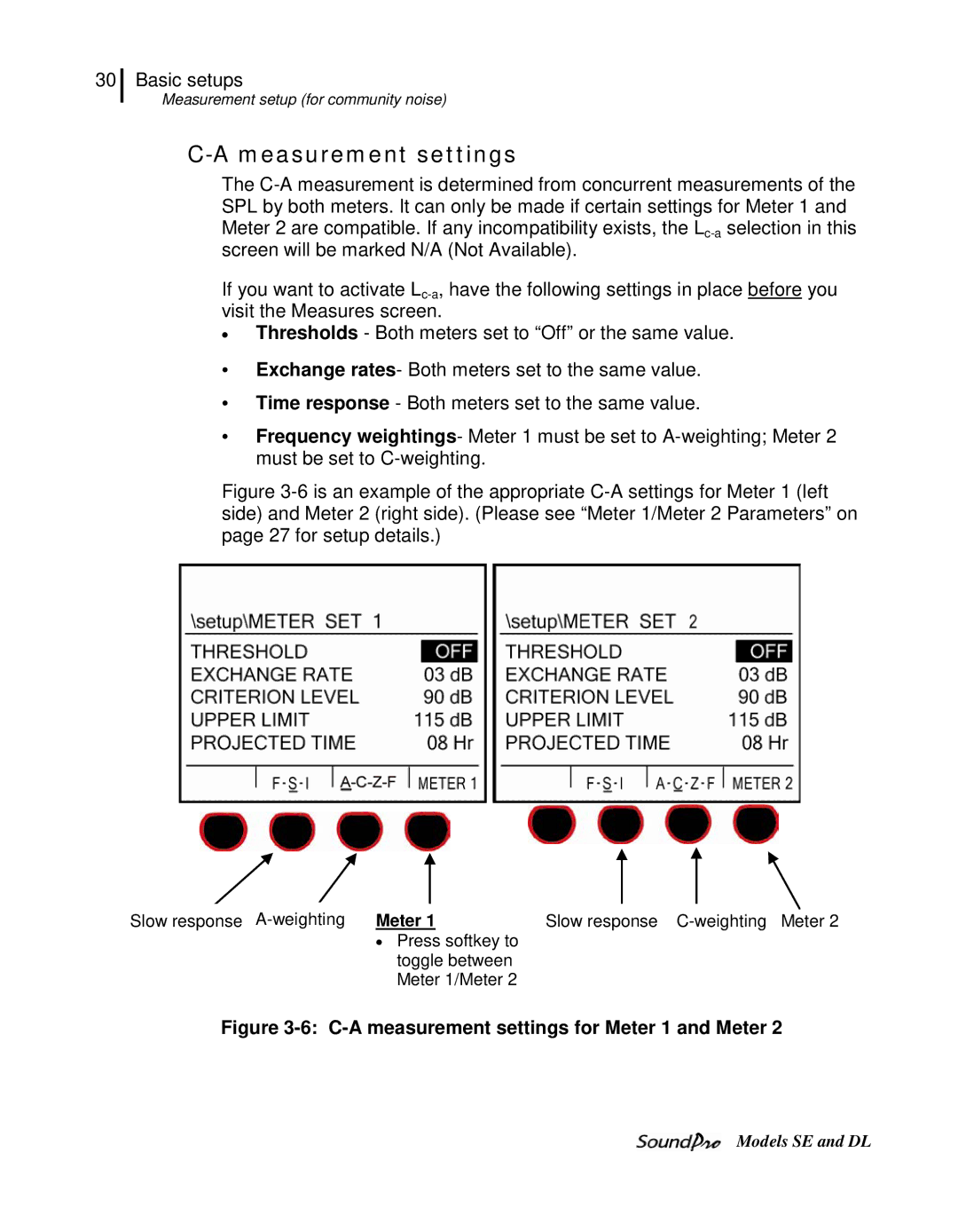 3M DL, SE user manual Measurement settings, Meter 