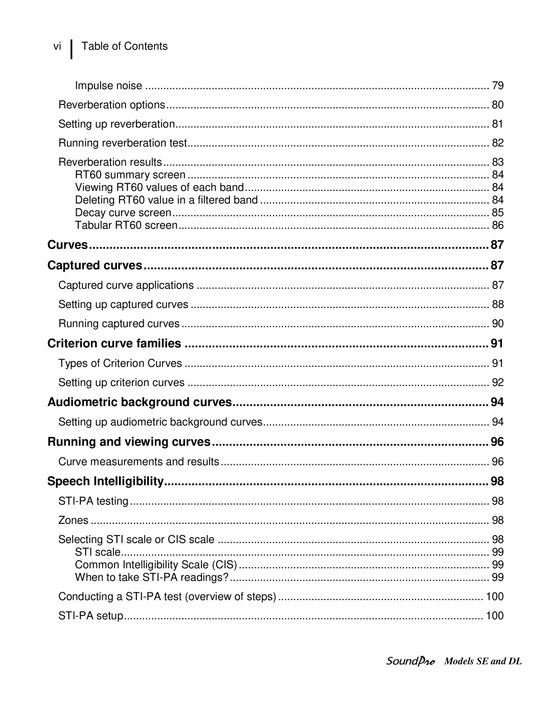 3M DL, SE Curves Captured curves, Criterion curve families, Audiometric background curves, Running and viewing curves 