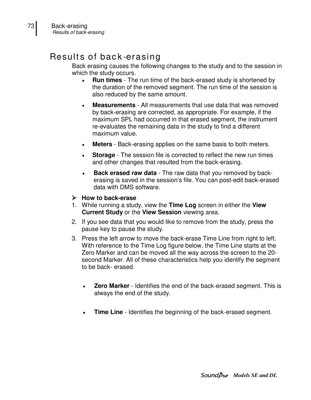 3M SE, DL user manual Results of back-erasing,  How to back-erase 