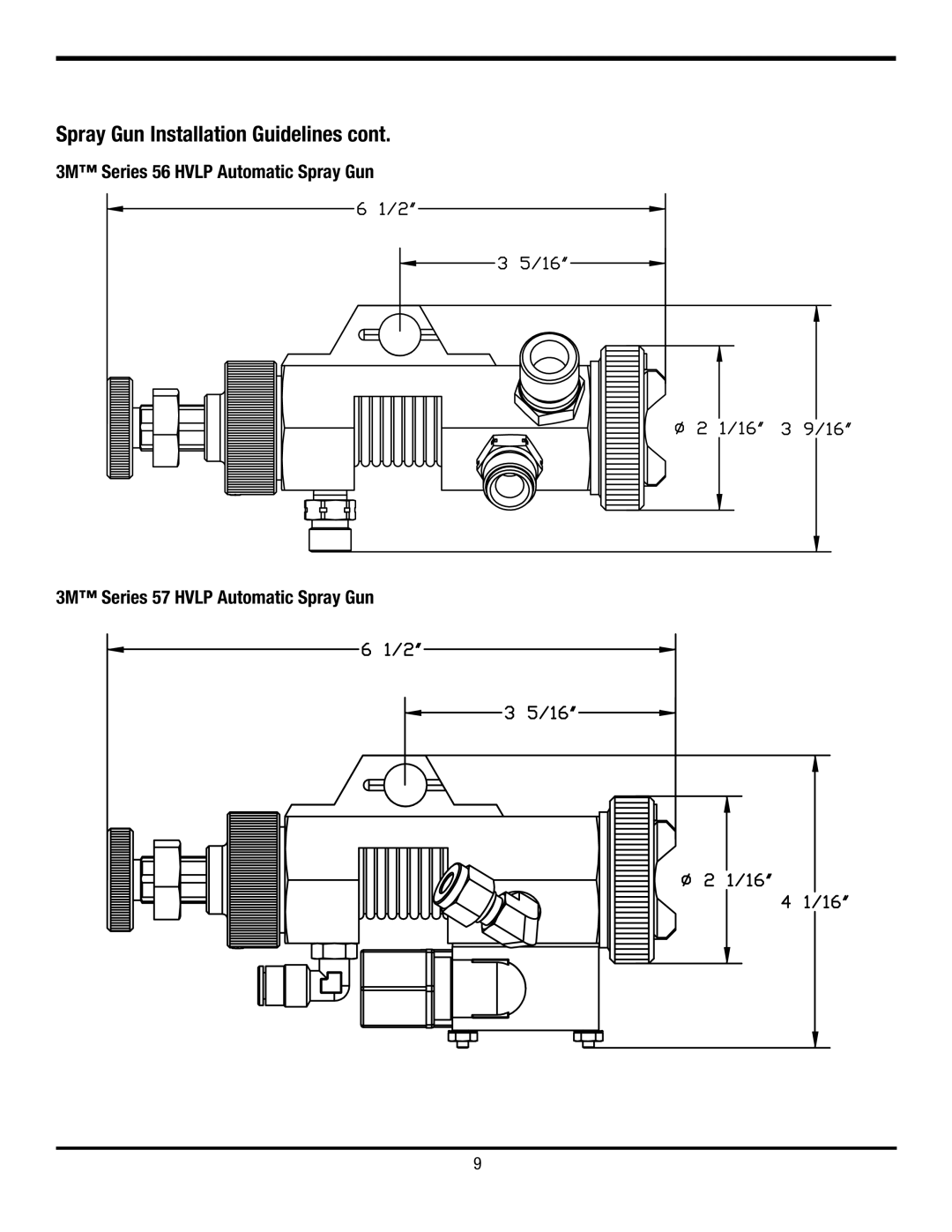 3M Series 57ZZ, Series 57UL, Series 55ZZ, Series 56ZZ, Series 52 owner manual Spray Gun Installation Guidelines 