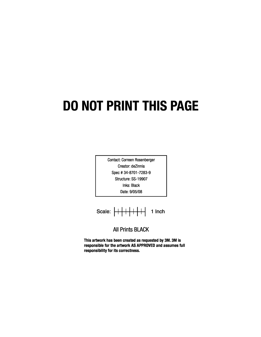 3M Series 57ZZ, Series 57UL, Series 55ZZ, Series 56ZZ, Series 52 owner manual Do Not Print This Page, All Prints BLACK 