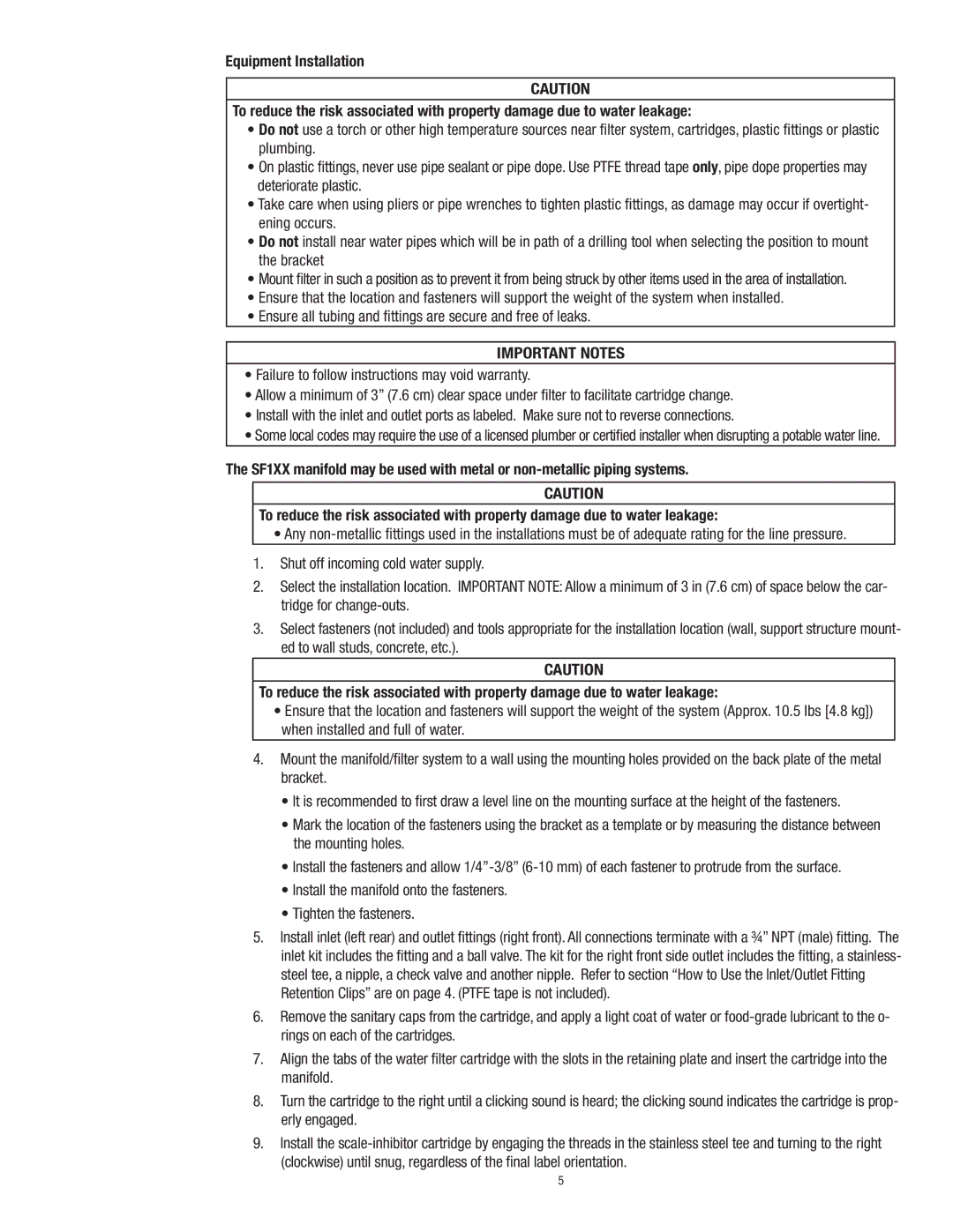 3M SF1XX instruction manual Important Notes 