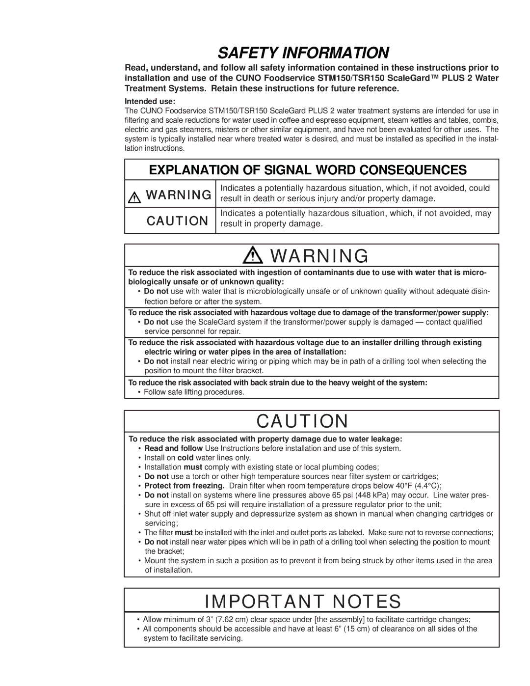 3M TSR150, STM150 owner manual Important Notes 