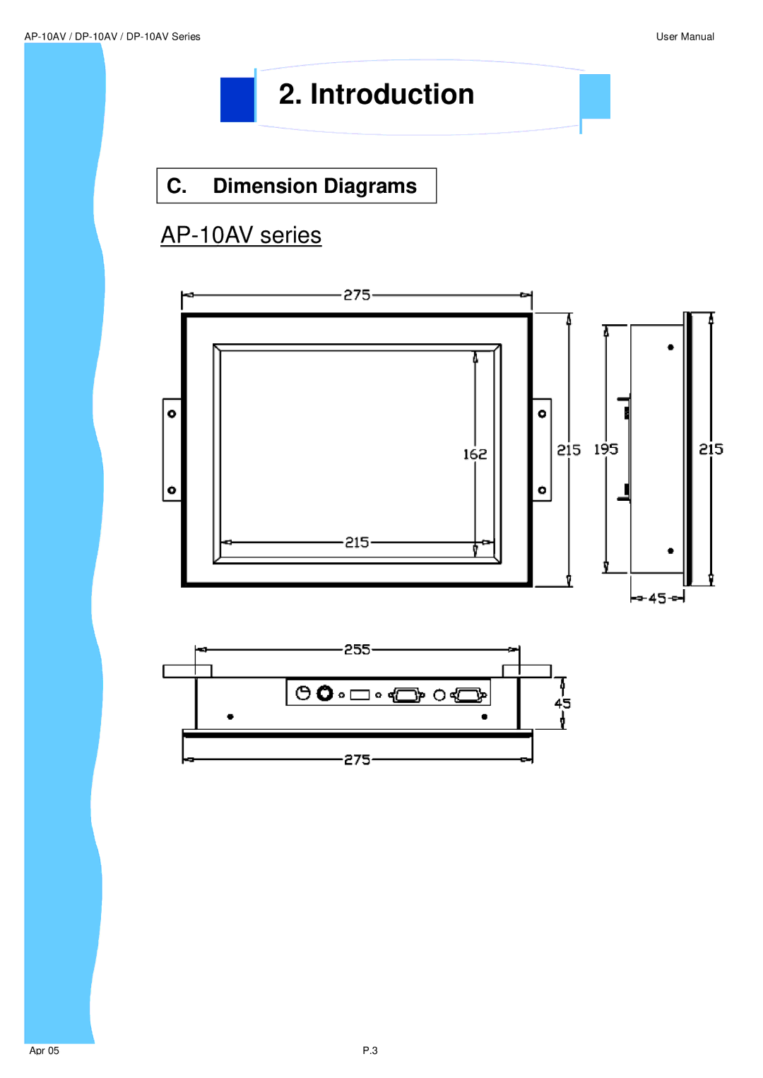 3M UMUV.10-045V2 user manual Dimension Diagrams 