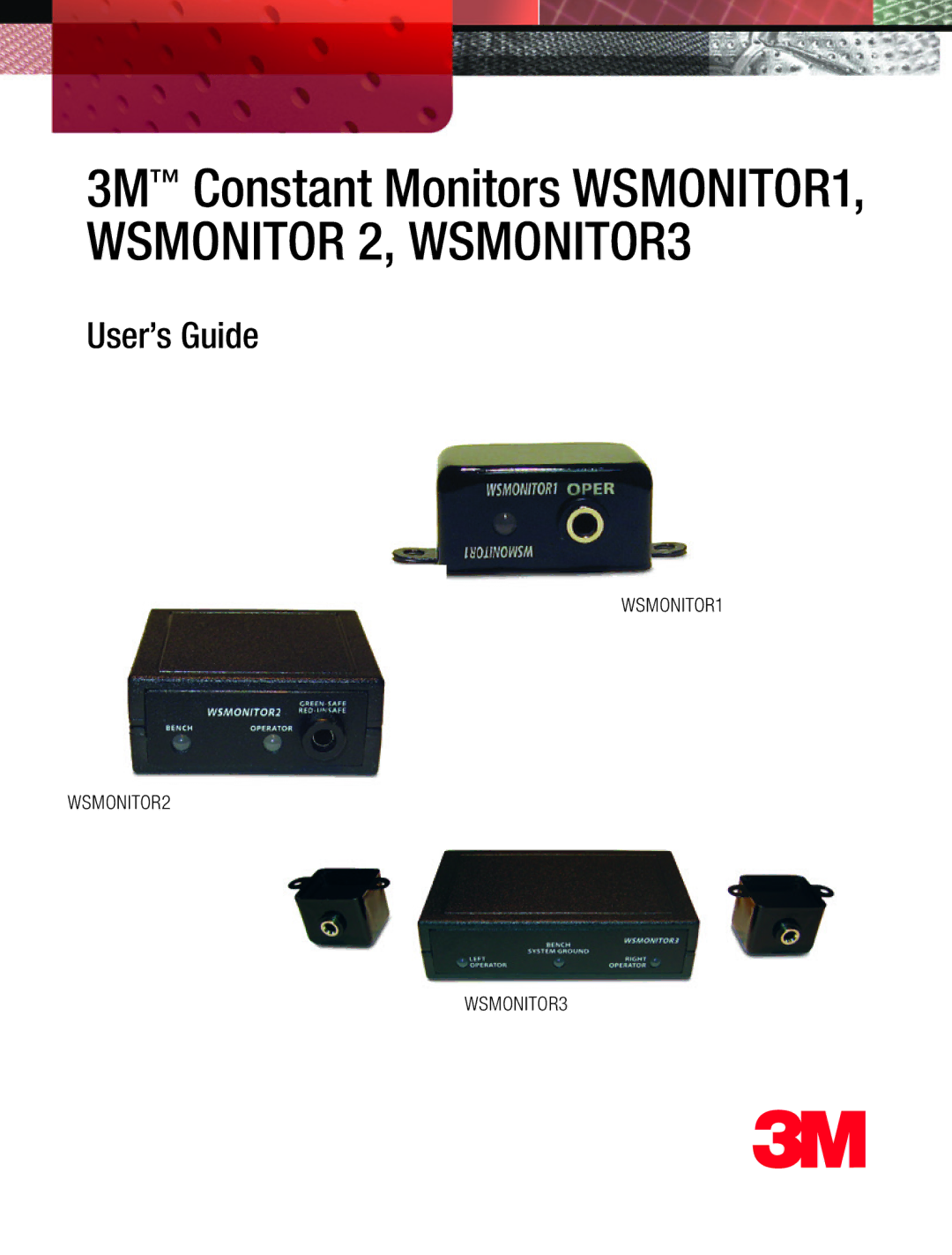 3M WSMONITOR 2 manual 3M Constant Monitors WSMONITOR1, Wsmonitor 2, WSMONITOR3 