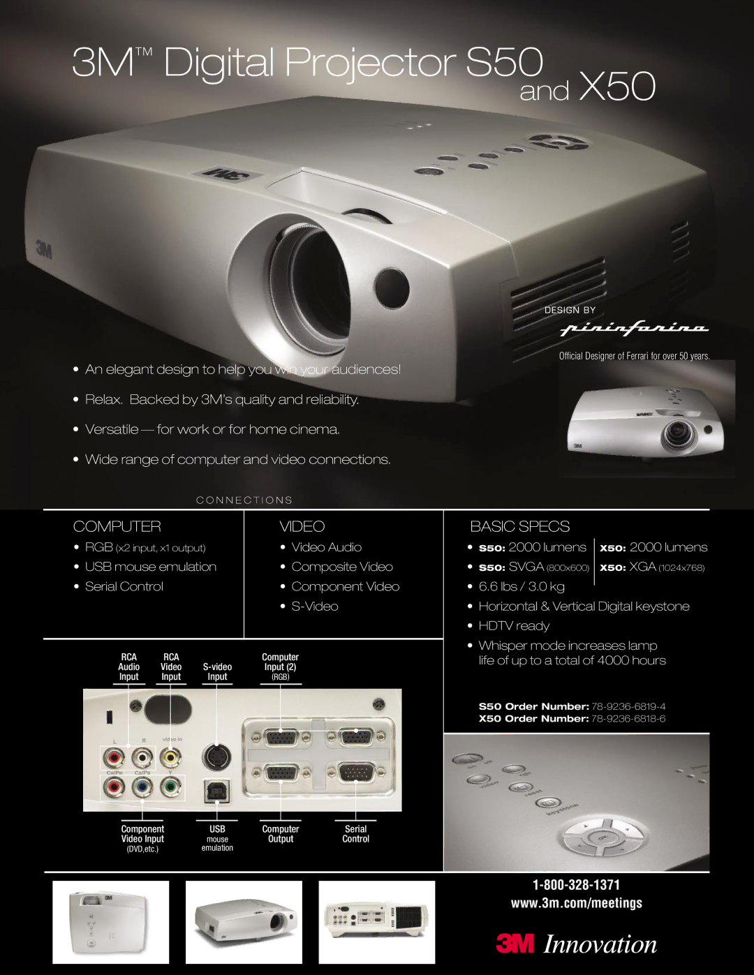 3M X50 manual 3M Digital Projector S50 