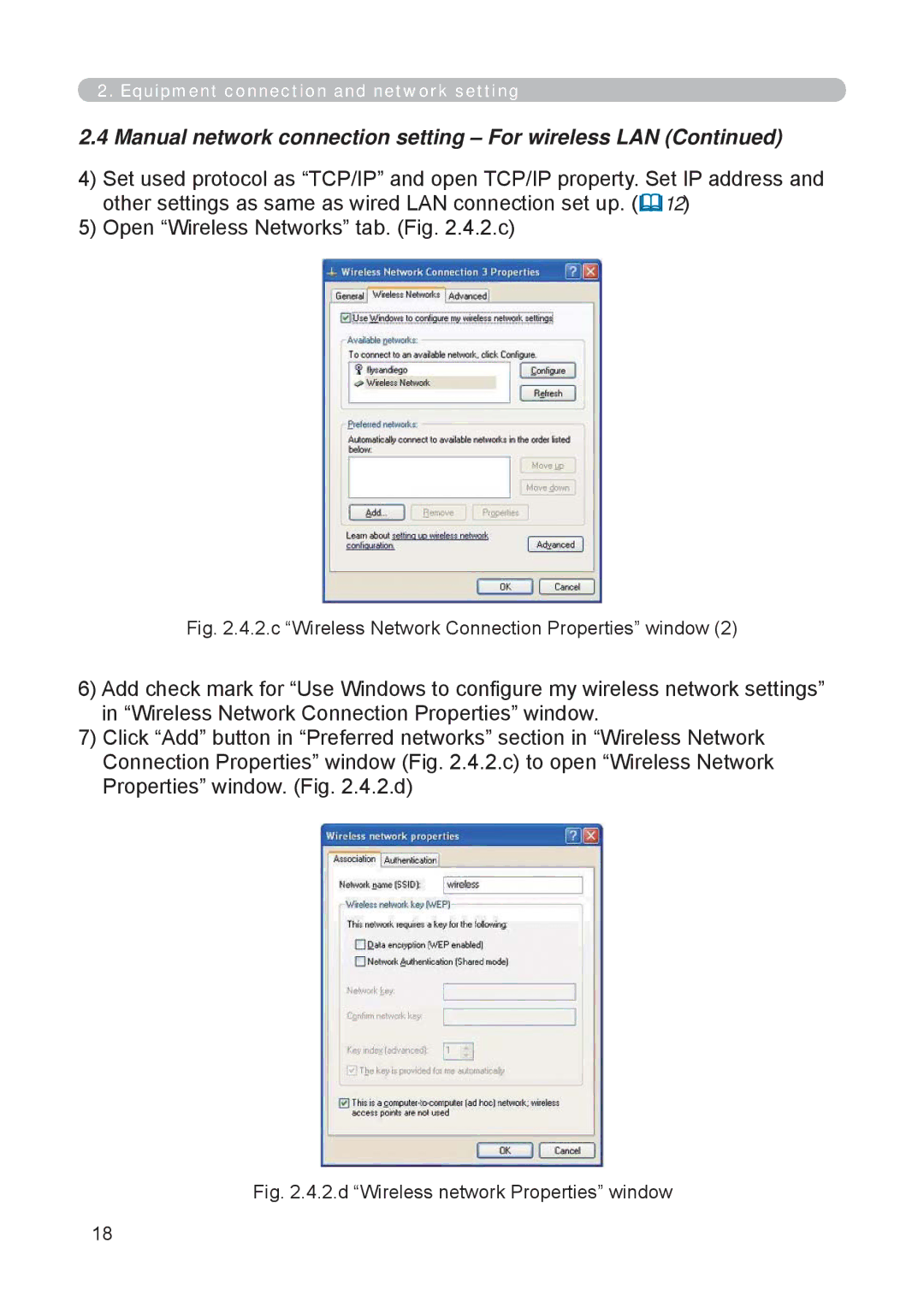 3M X62w manual c Wireless Network Connection Properties window 