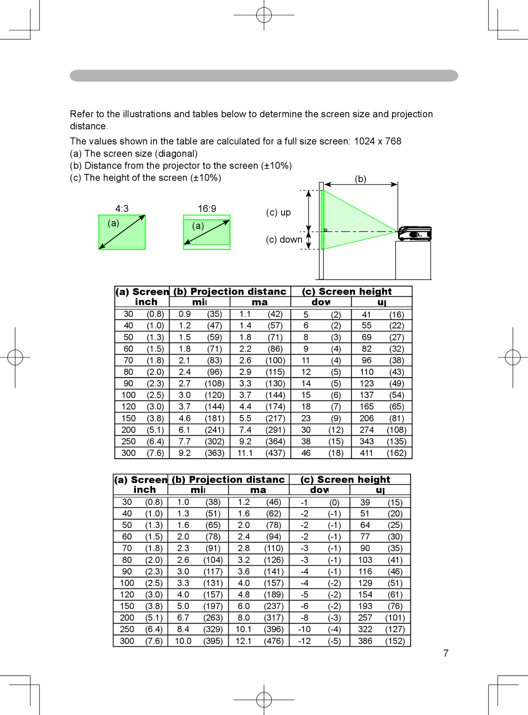 3M X75 manual Arrangement, At 43 screen, At 169 screen 