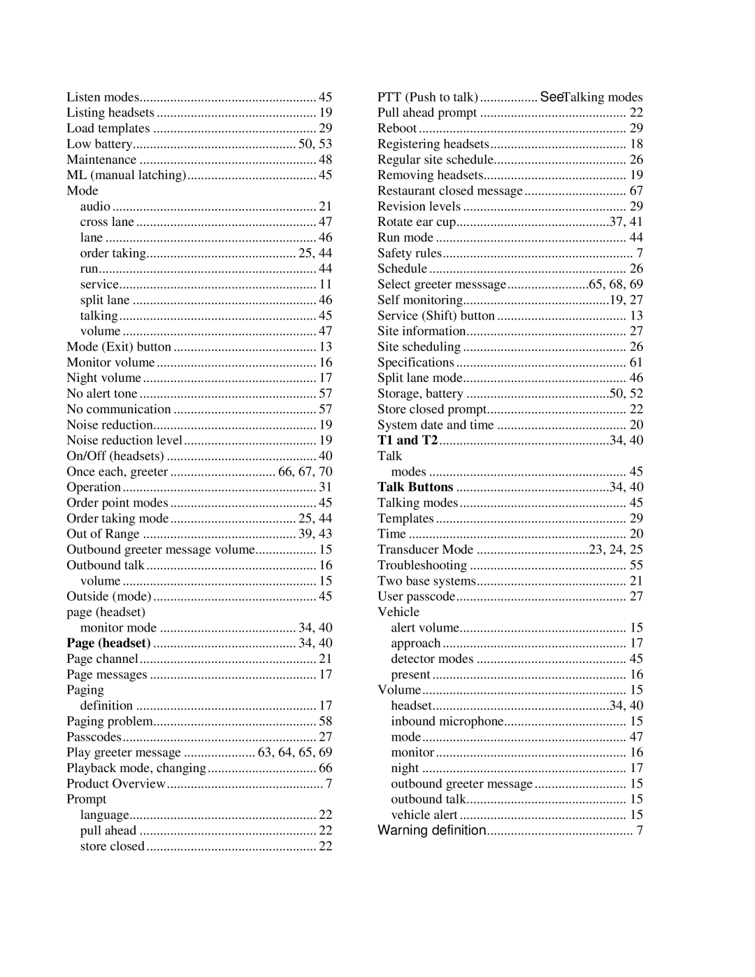 3M XT-1, G5 operating instructions Talk 