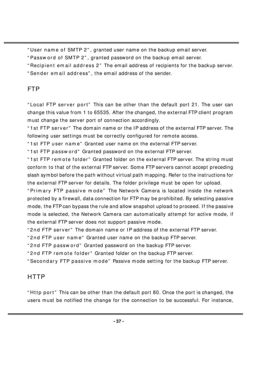 4XEM IPCAMW40 manual Ftp 