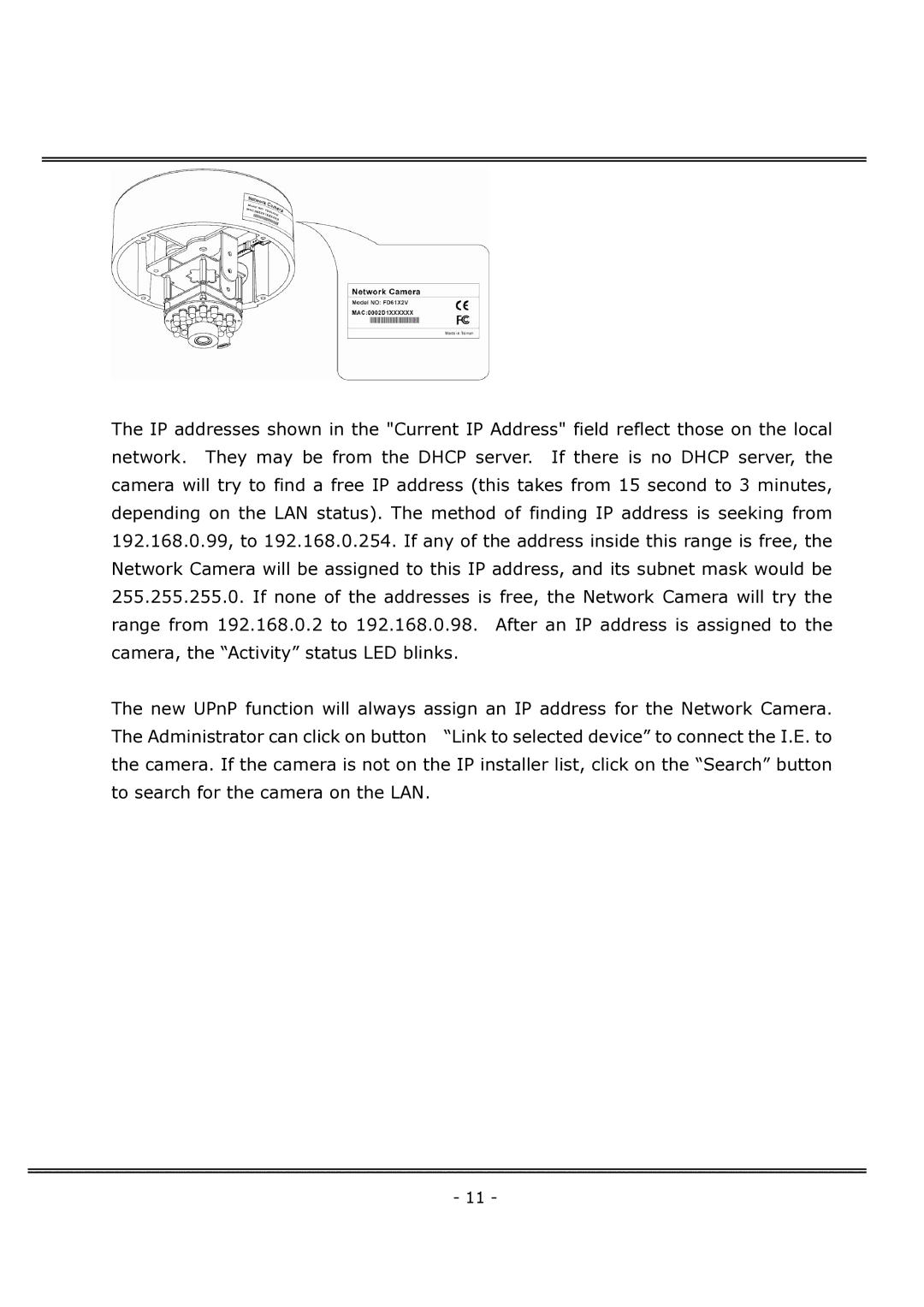 4XEM IPCAMWFD manual 