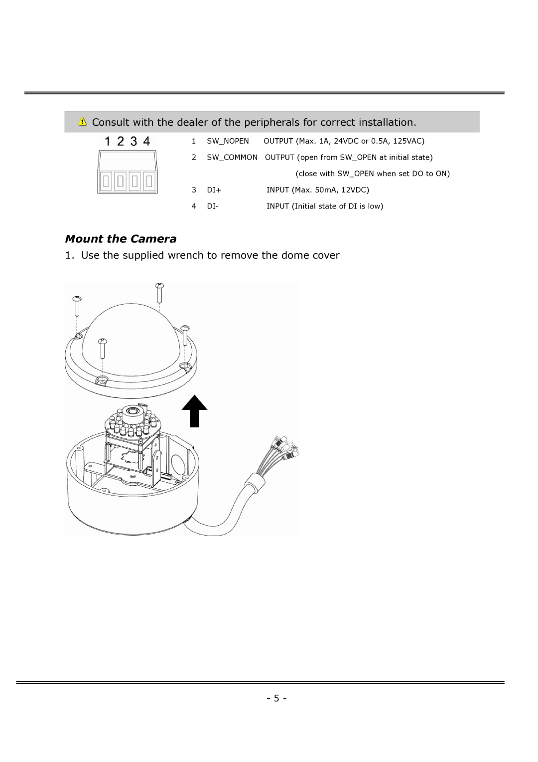 4XEM IPCAMWFD manual Mount the Camera 