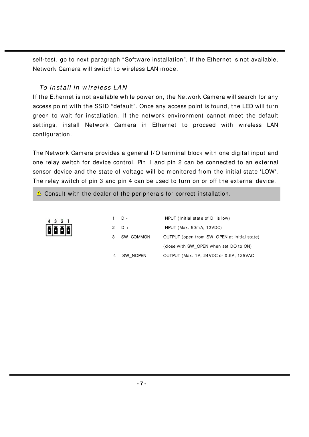 4XEM IPCAMWL40 manual To install in wireless LAN 