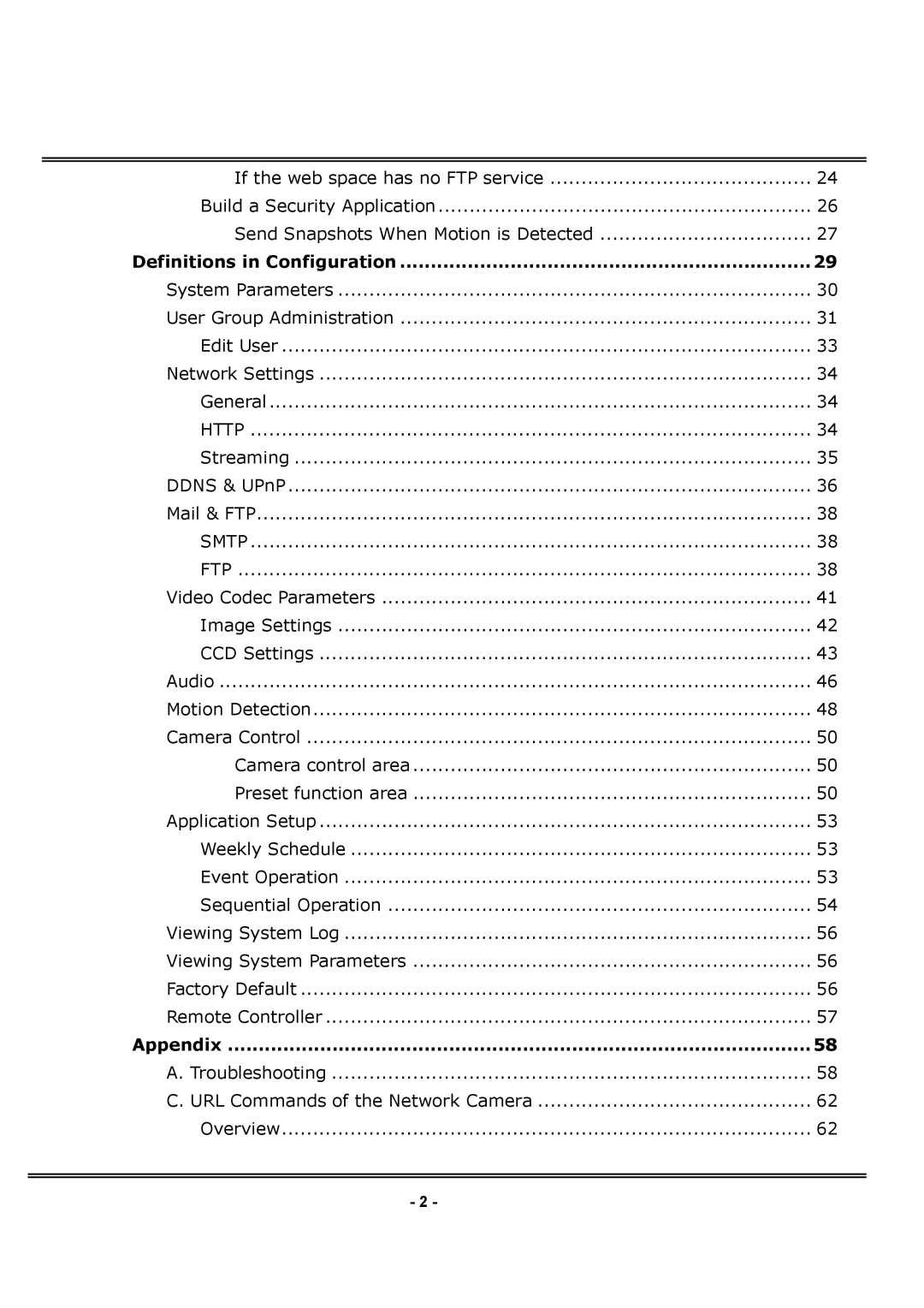 4XEM IPCAMWPTZ manual Definitions in Configuration, Appendix 