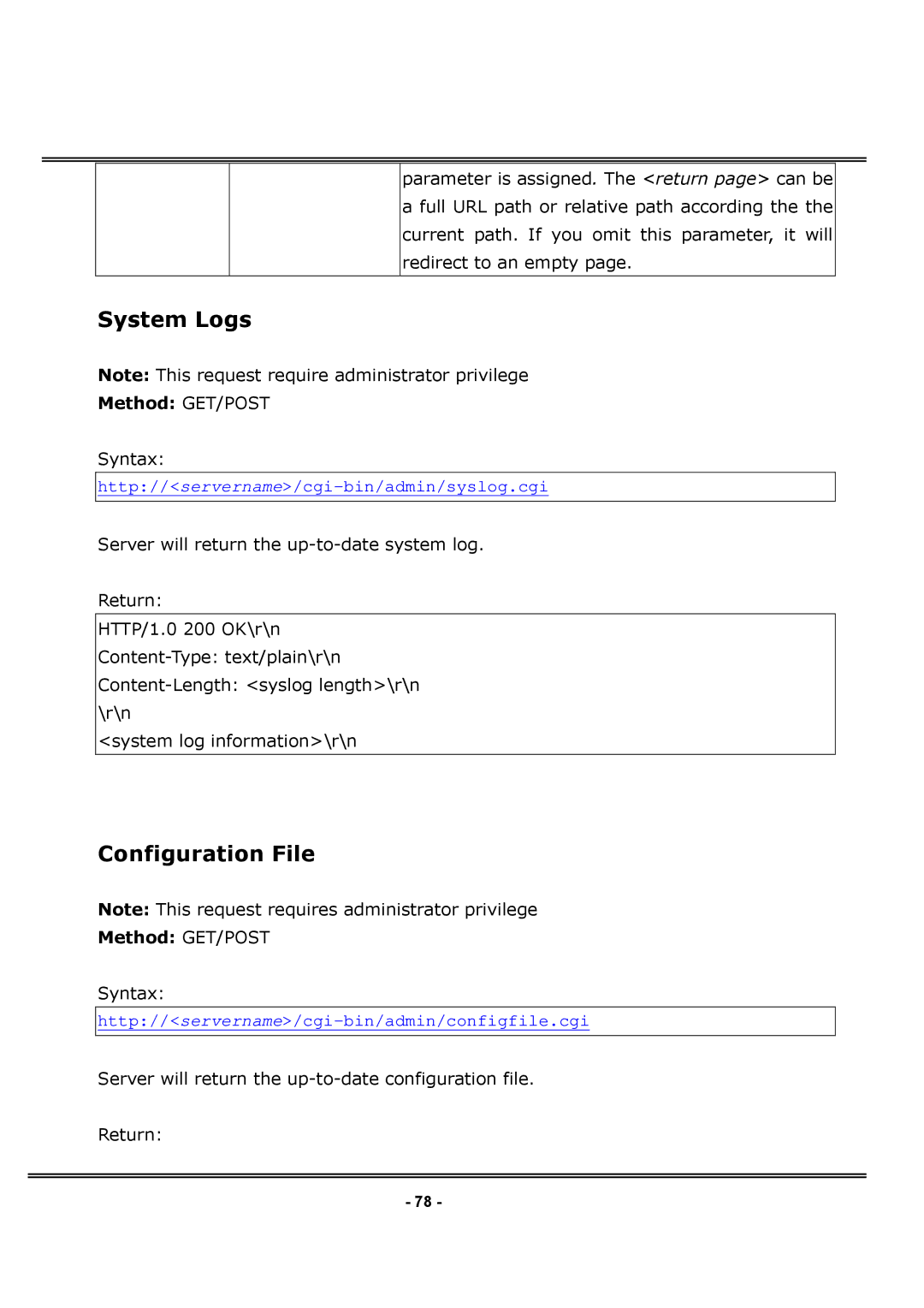 4XEM IPCAMWPTZ manual System Logs, Configuration File 