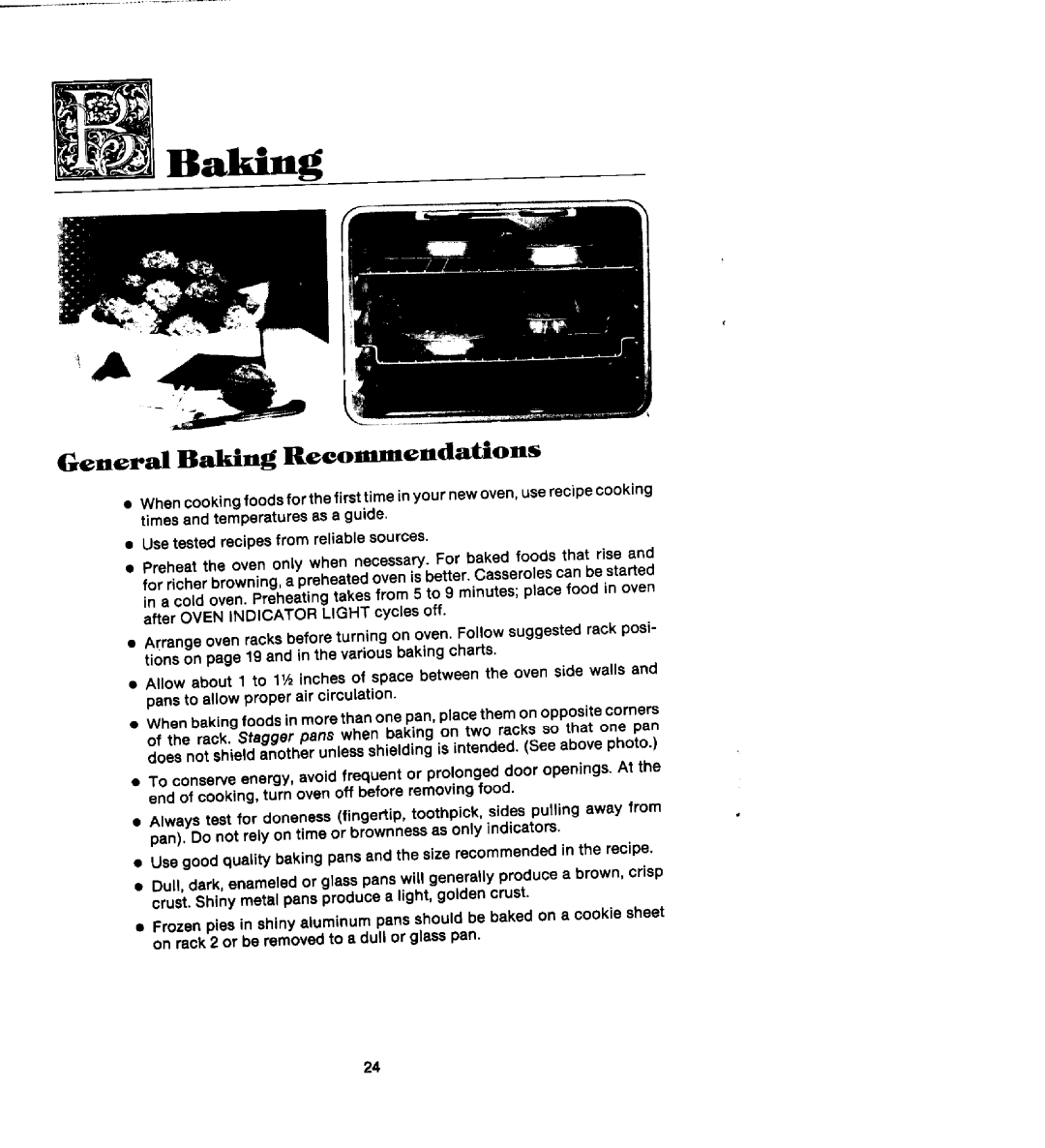 888 Digital S156, S161, S136 manual General Baking Recomendations 