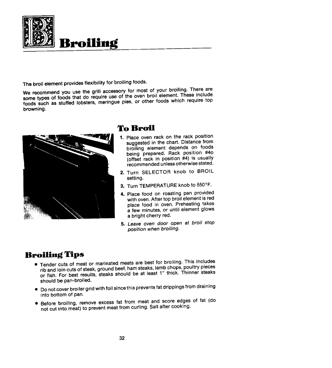 888 Digital S136, S156, S161 manual To Broil, Broiling Tips 