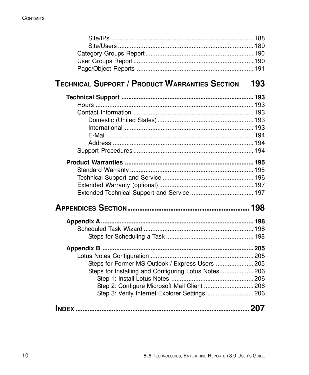 8e6 Technologies 3 manual Ndex 