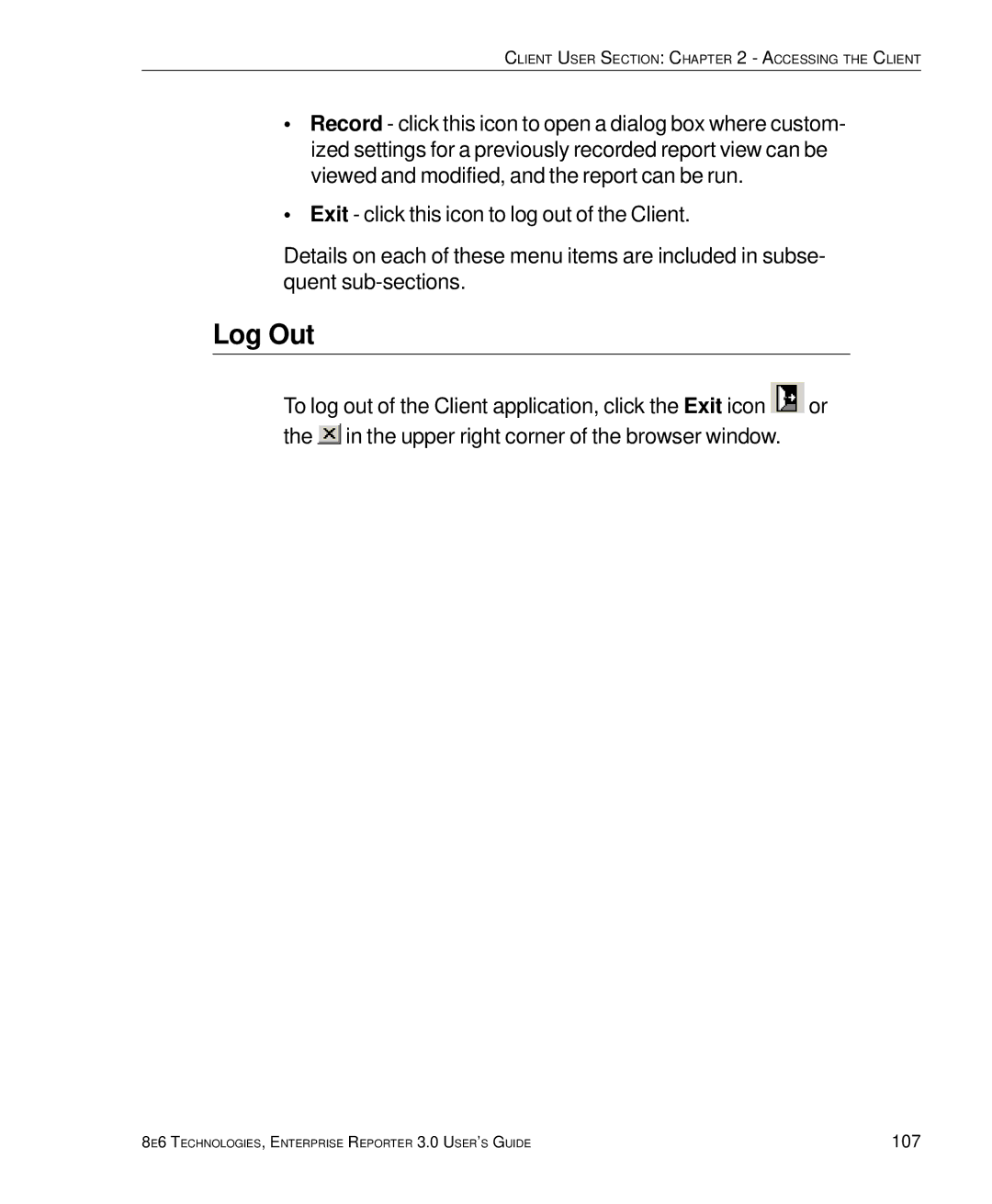 8e6 Technologies 3 manual Log Out 