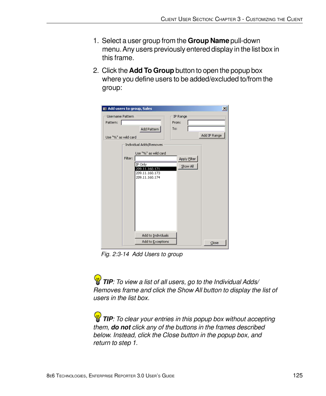 8e6 Technologies 3 manual Add Users to group 