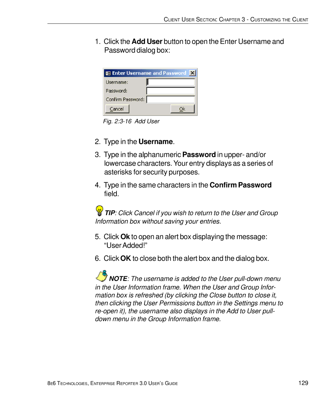 8e6 Technologies 3 manual Add User 