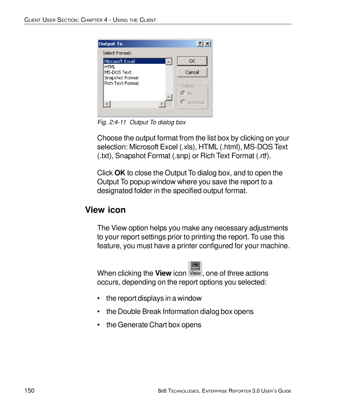 8e6 Technologies 3 manual View icon, 150 