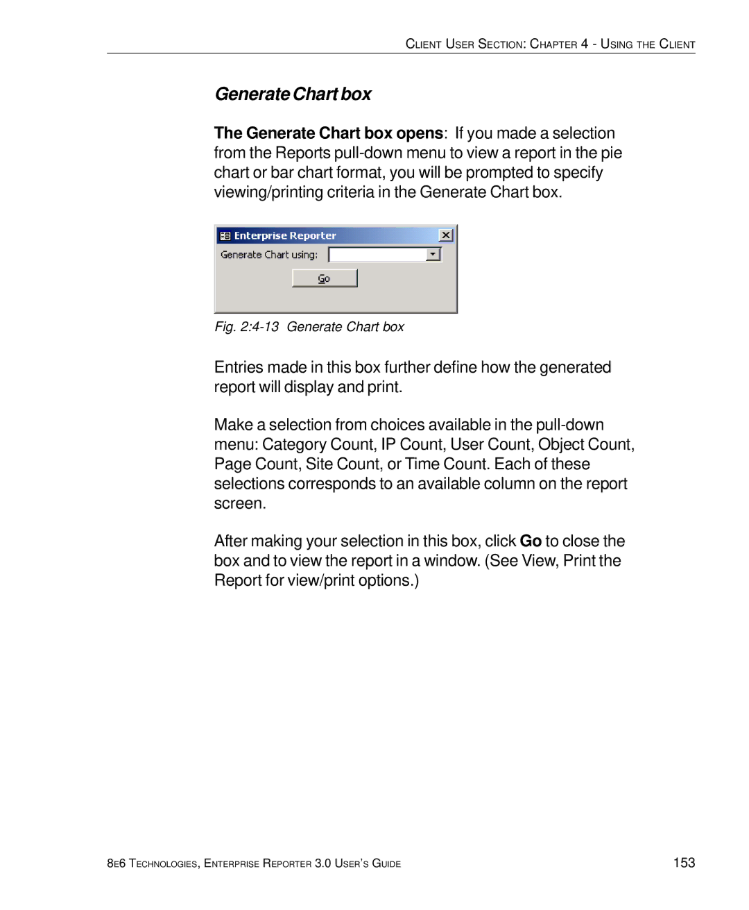 8e6 Technologies 3 manual Generate Chart box 