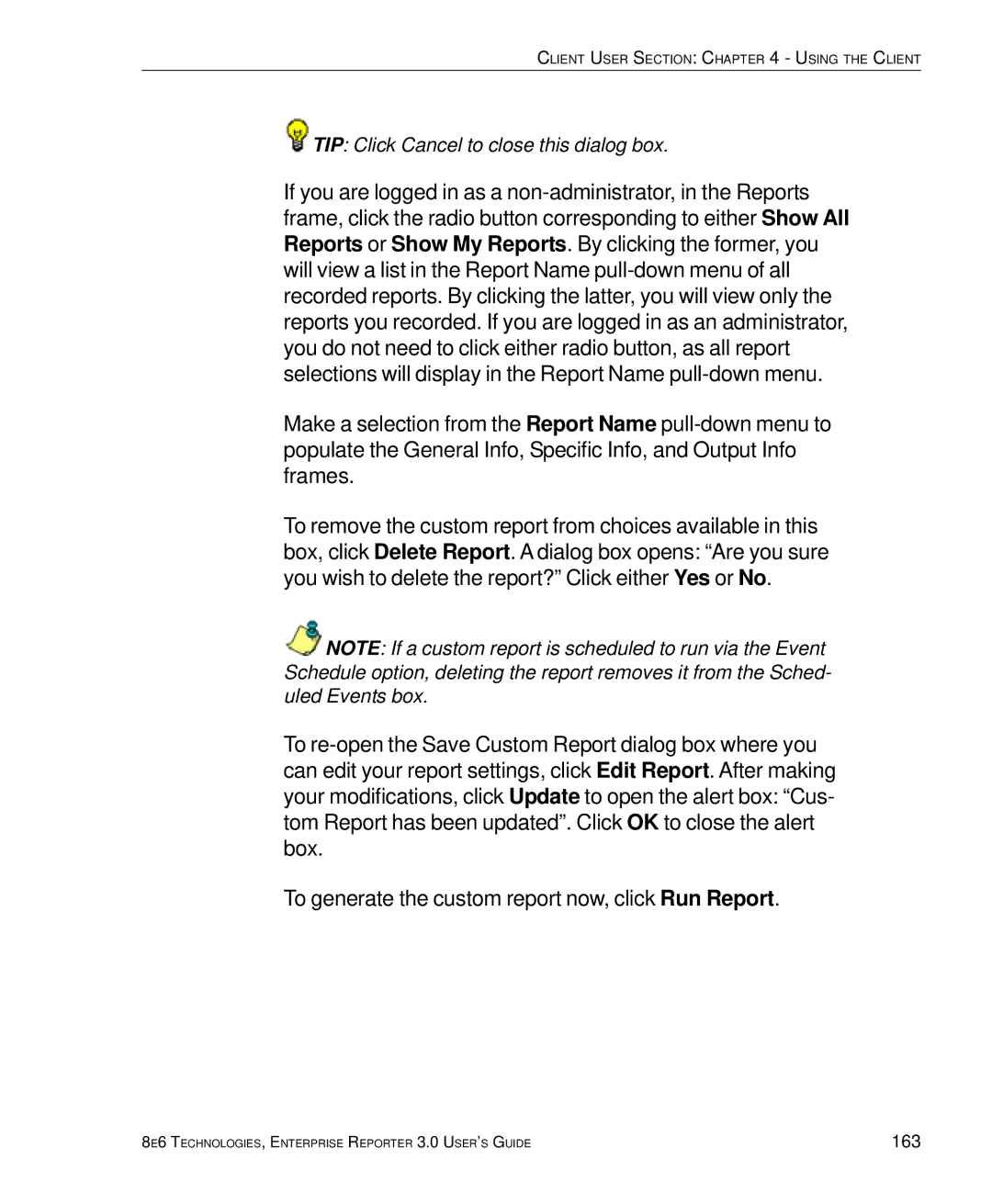 8e6 Technologies 3 manual TIP Click Cancel to close this dialog box 