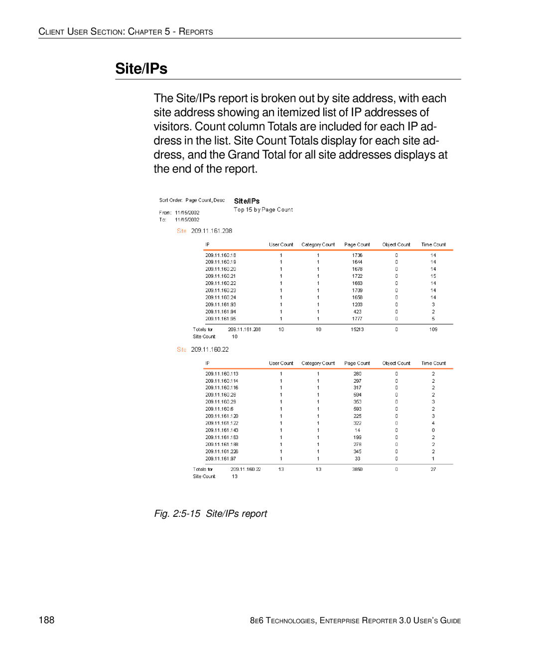 8e6 Technologies 3 manual Site/IPs, 188 