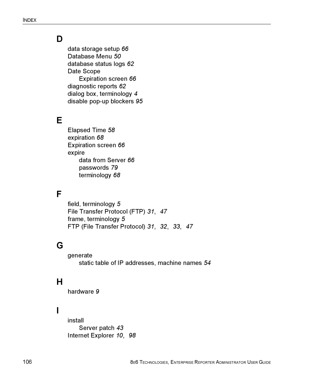 8e6 Technologies ER 4.0 manual 106 