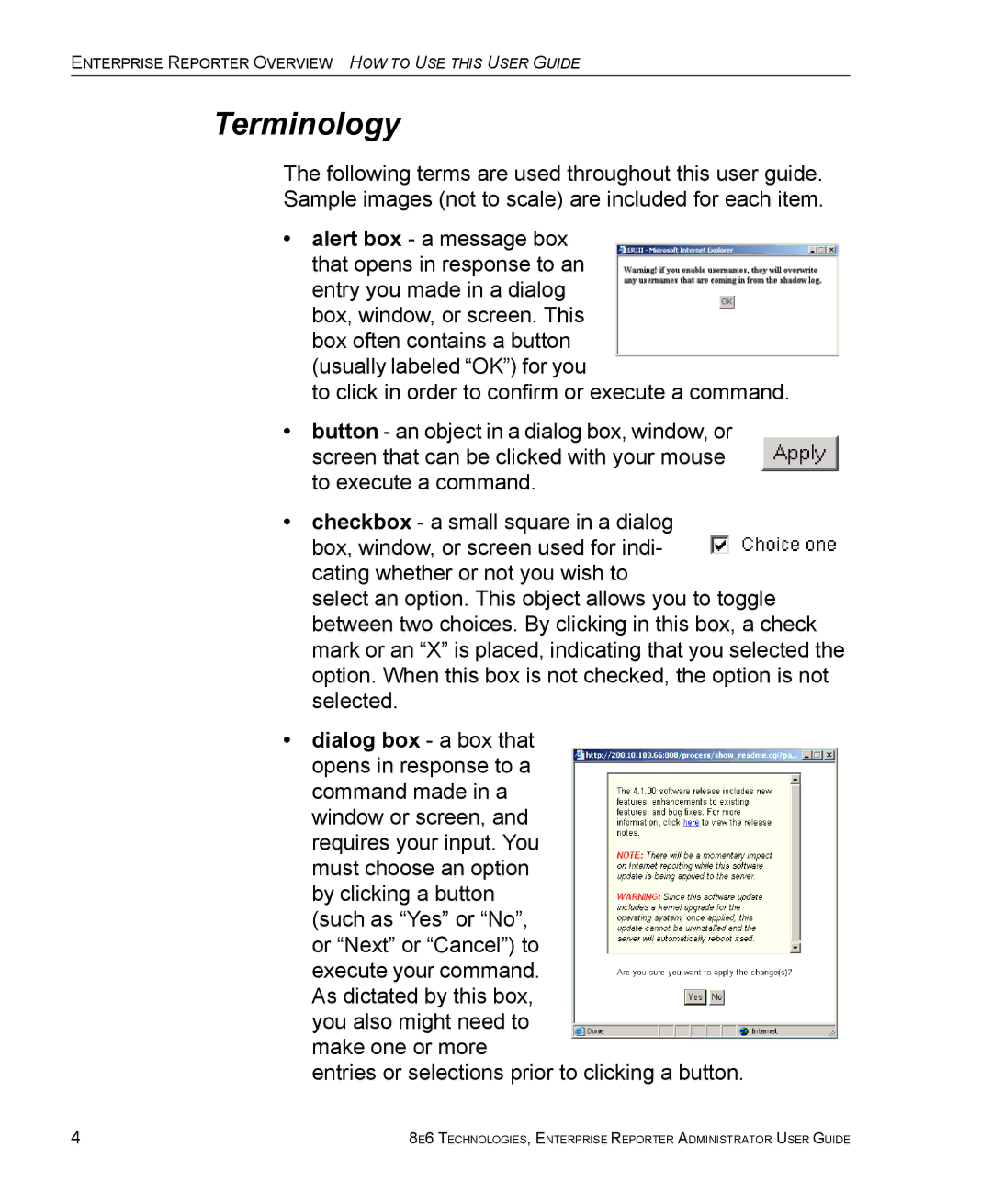 8e6 Technologies ER 4.0 manual Terminology 