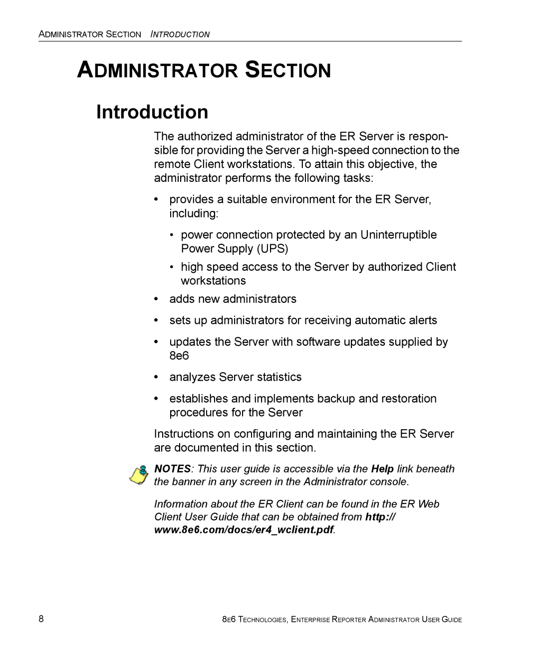 8e6 Technologies ER 4.0 manual Introduction 