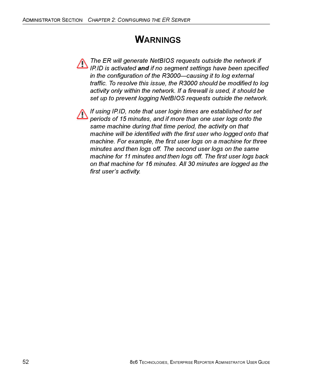 8e6 Technologies ER 4.0 manual Administrator Section Configuring the ER Server 