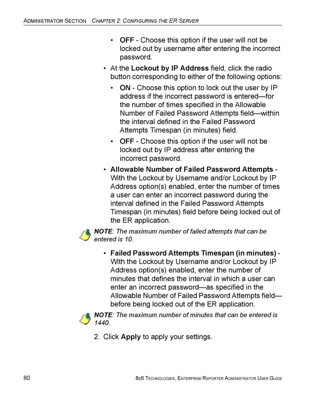 8e6 Technologies ER 4.0 manual Administrator Section Configuring the ER Server 