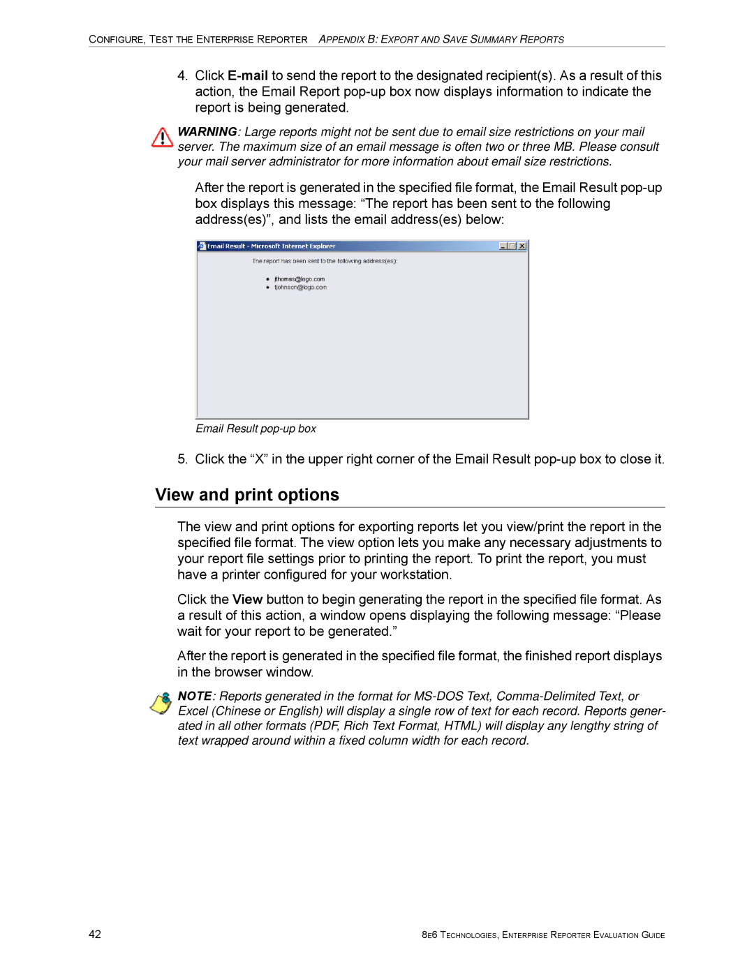 8e6 Technologies ER HL/SL manual View and print options 