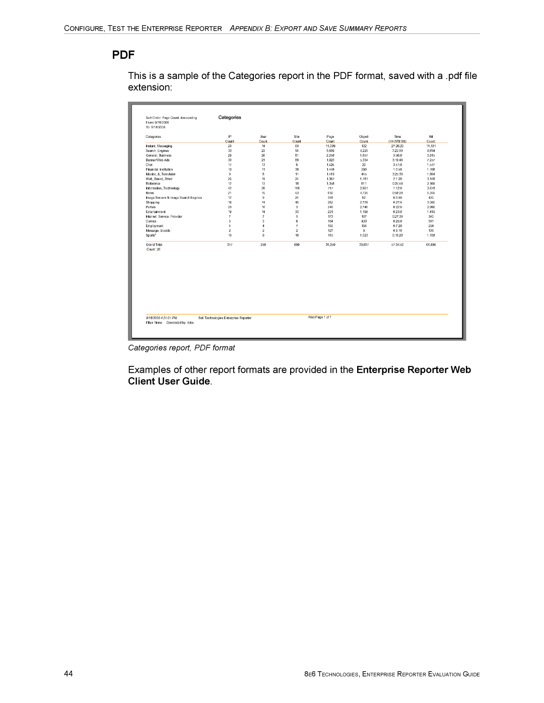 8e6 Technologies ER HL/SL manual 8E6 TECHNOLOGIES, Enterprise Reporter Evaluation Guide 