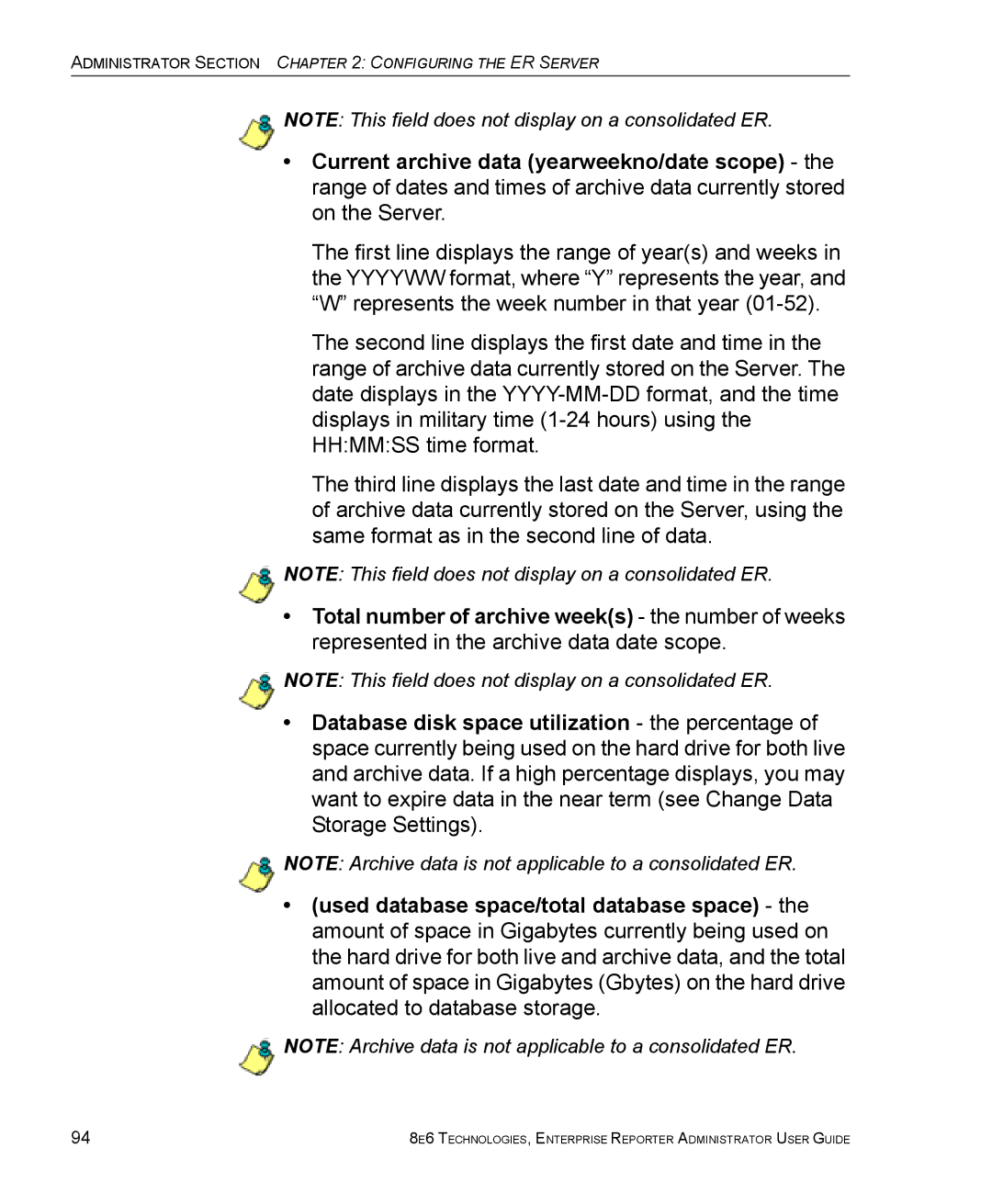 8e6 Technologies manual Administrator Section Configuring the ER Server 