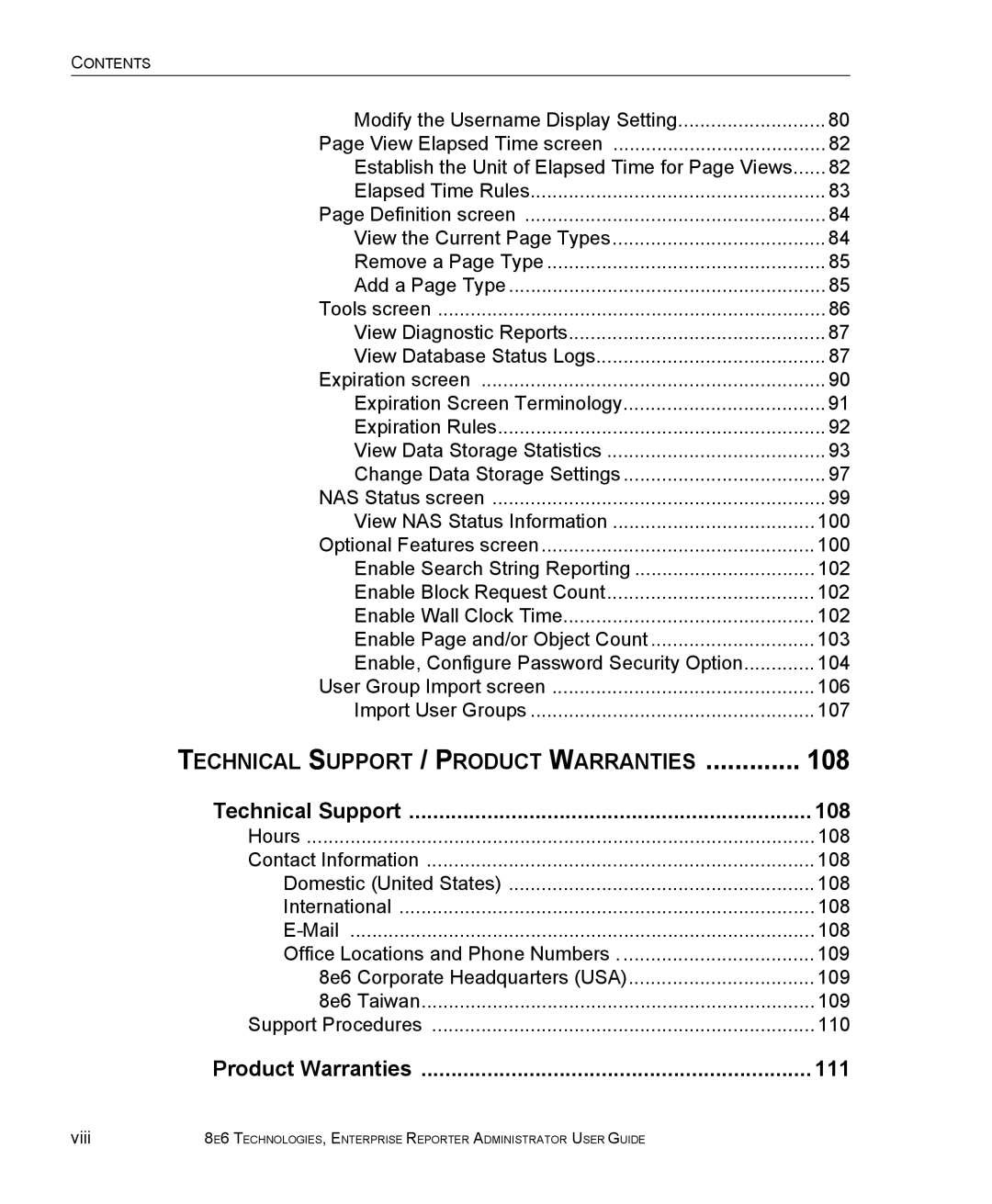 8e6 Technologies ER manual 108 