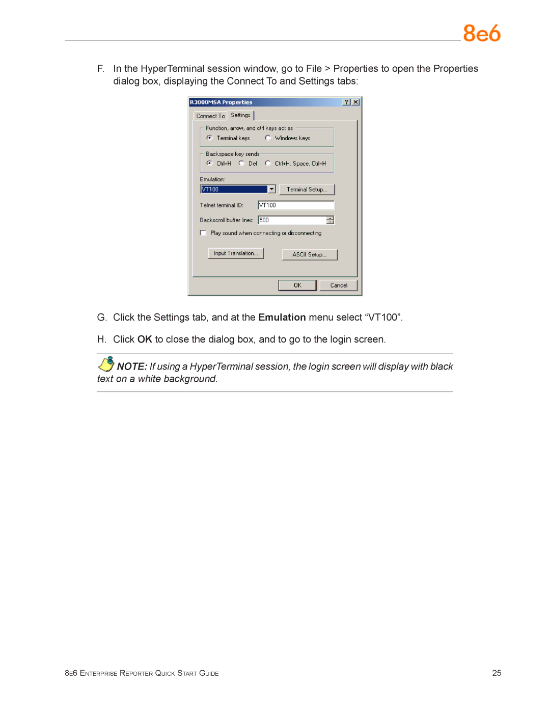 8e6 Technologies ERS-100 (5K02-51), ER3-100 (5K02-55), ER3-200 (5K02-56) 8e6 Enterprise Reporter Quick Start Guide 