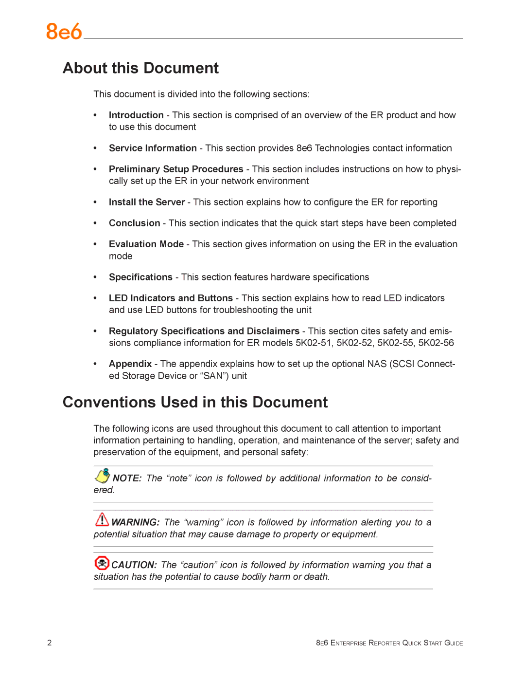 8e6 Technologies ER3-100 (5K02-55), ER3-200 (5K02-56) quick start About this Document, Conventions Used in this Document 