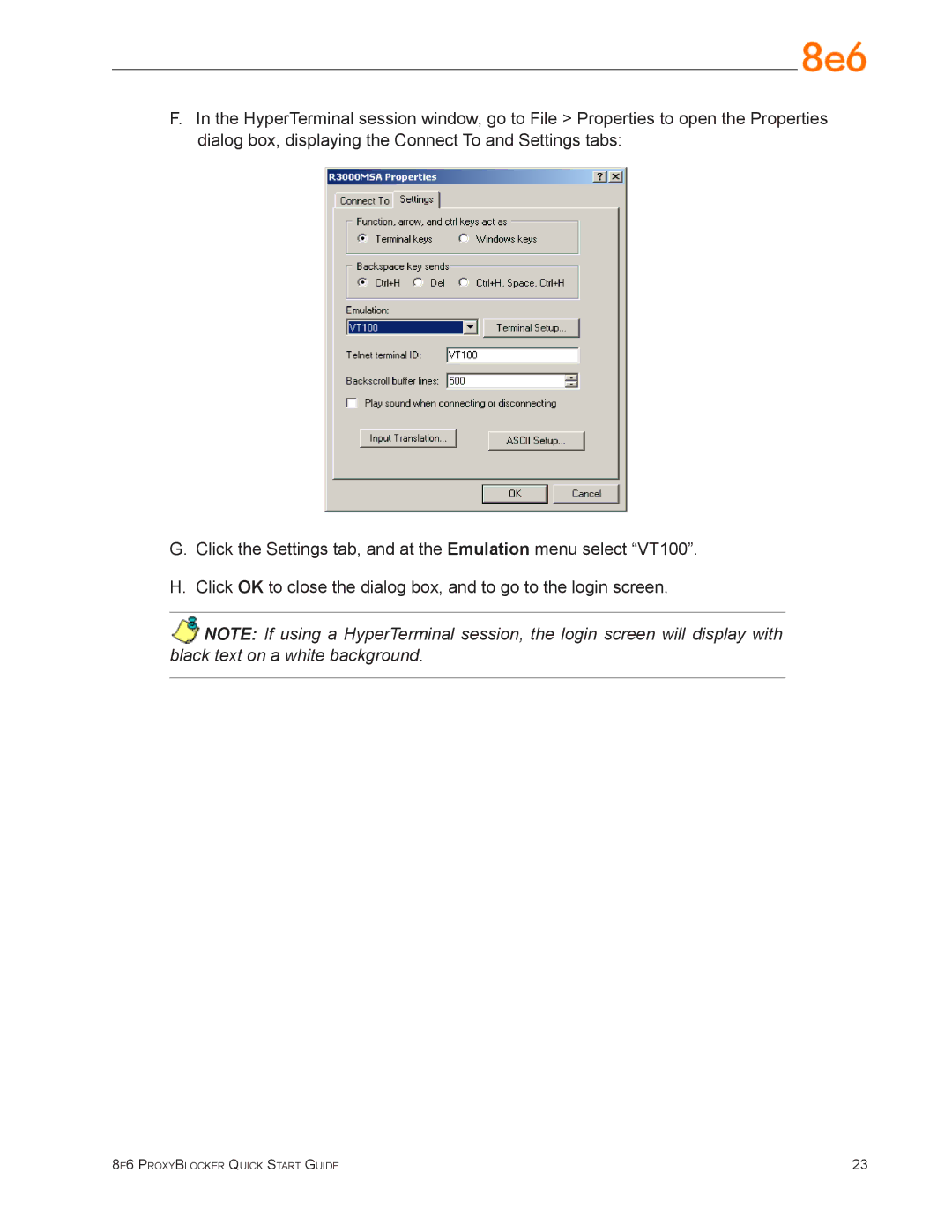 8e6 Technologies MSA-004-005 quick start 8e6 ProxyBlocker Quick Start Guide 